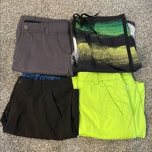 4 Stylish Men’s Athletic Shorts - Gray, Black, Green, Stripes